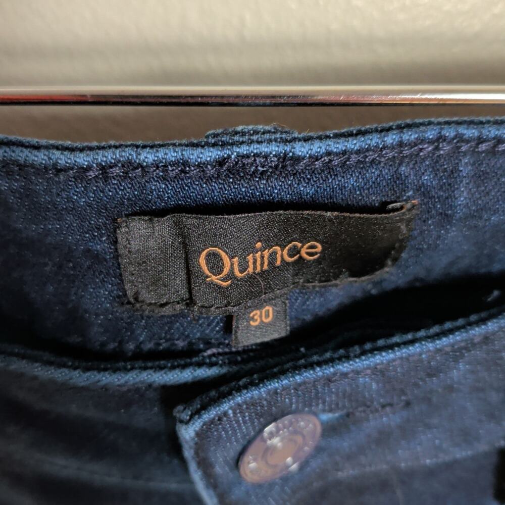 QUINCE Bella Stretch Wide Leg Jeans in Deep Sea Blue Dark Wash Women's 30 - Picture 4 of 5